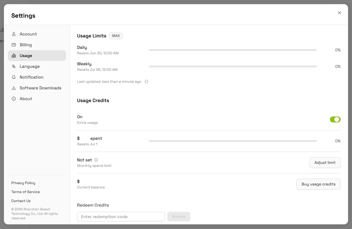 Usage Interface