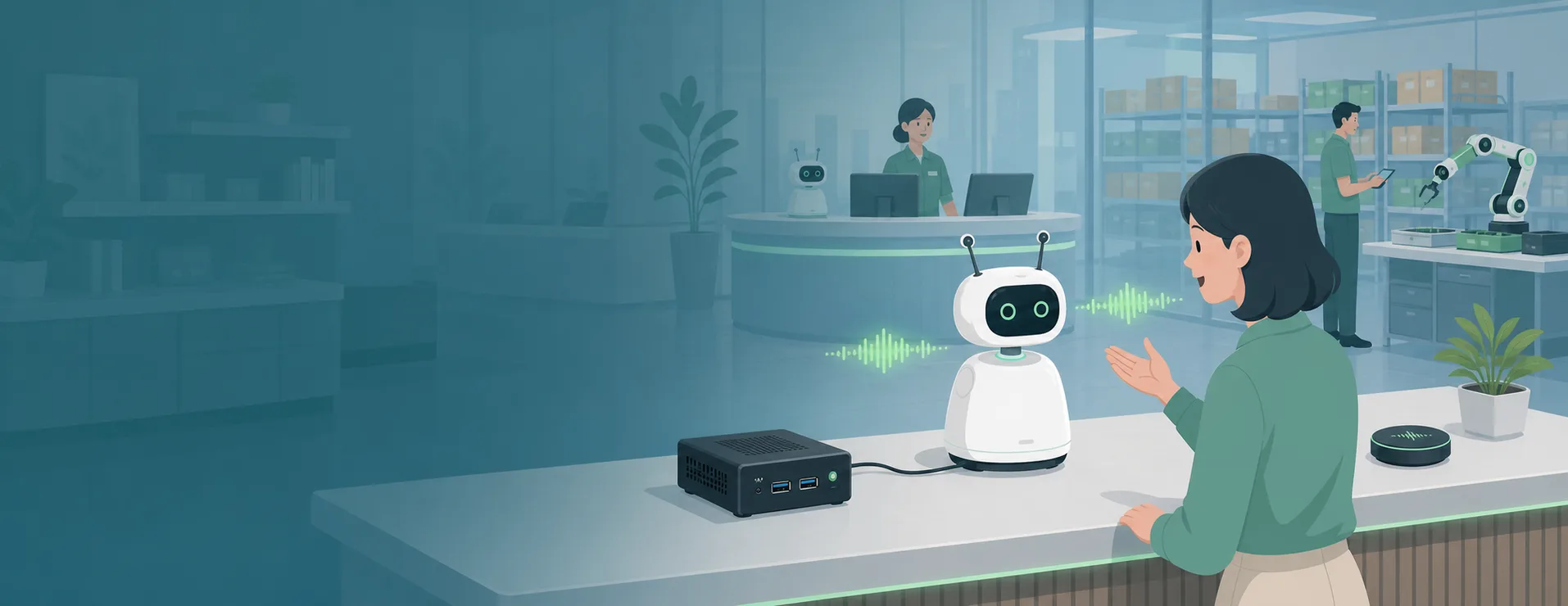 Voice interaction at a store counter
