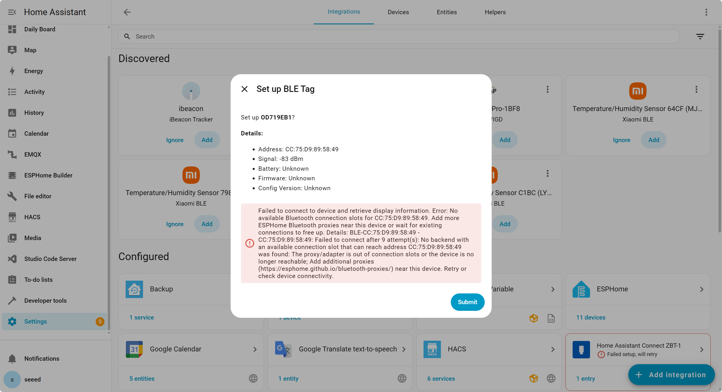 Error: Insufficient connection slots