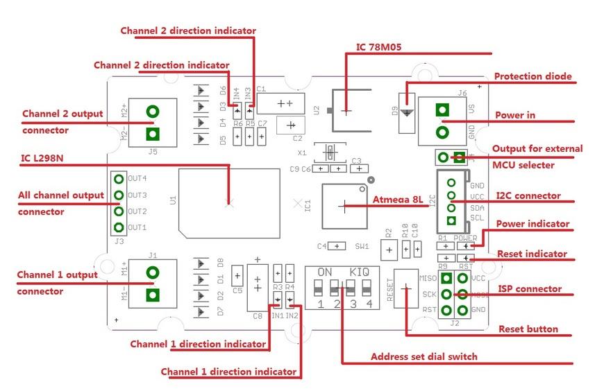 thumbnail image 2 of Seeed Studio Grove I2C Motor Driver (TB6612FNG) - For Arduino & Robotics 2 of 5