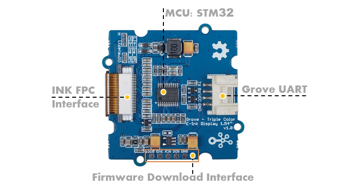 Grove - Triple Color E-Ink Display 1.54'' pinout