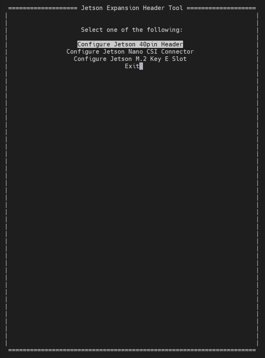 Jetson-IO main menu