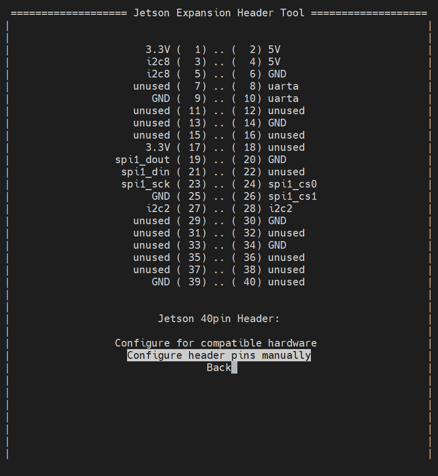 Configure header pins manually