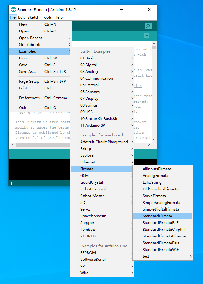 arduino uno pinout firmata