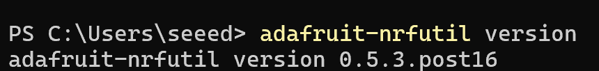 adafruit-nrfutil version output on Windows