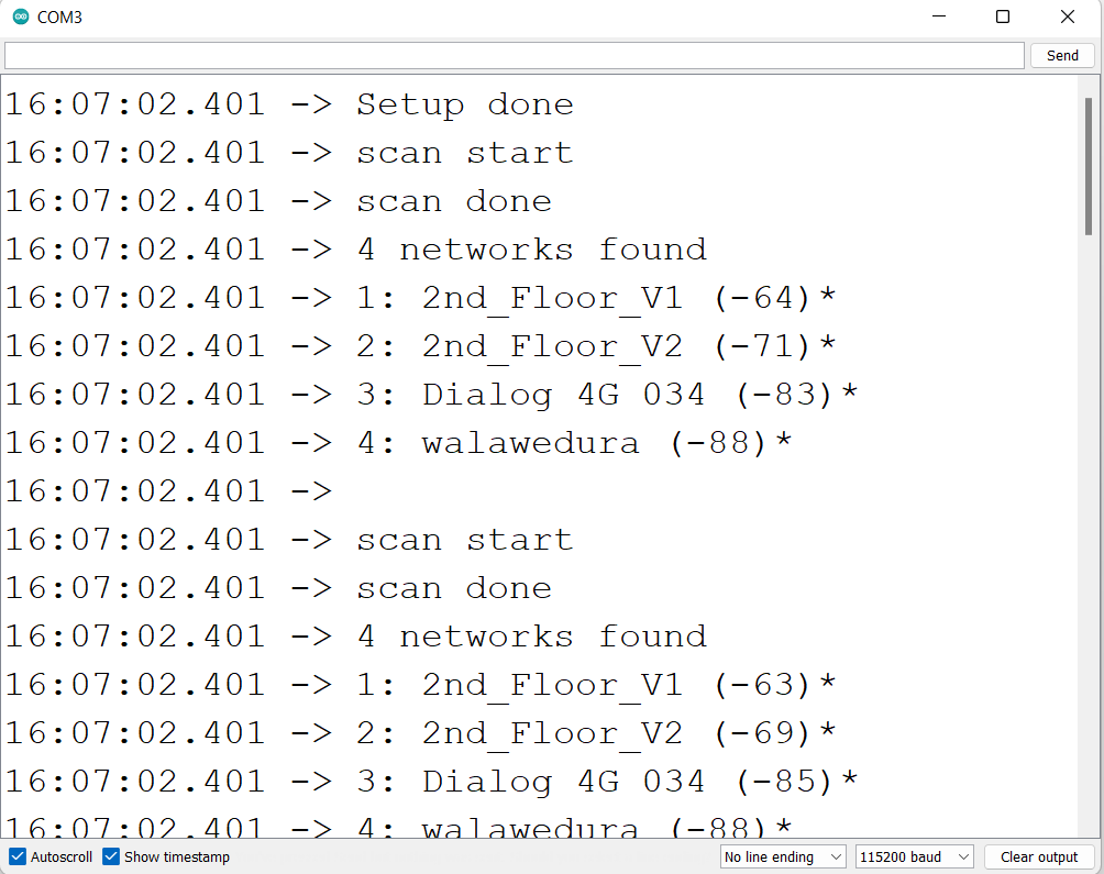 ESP32 WiFi Scan For Networks Example (Arduino IDE)