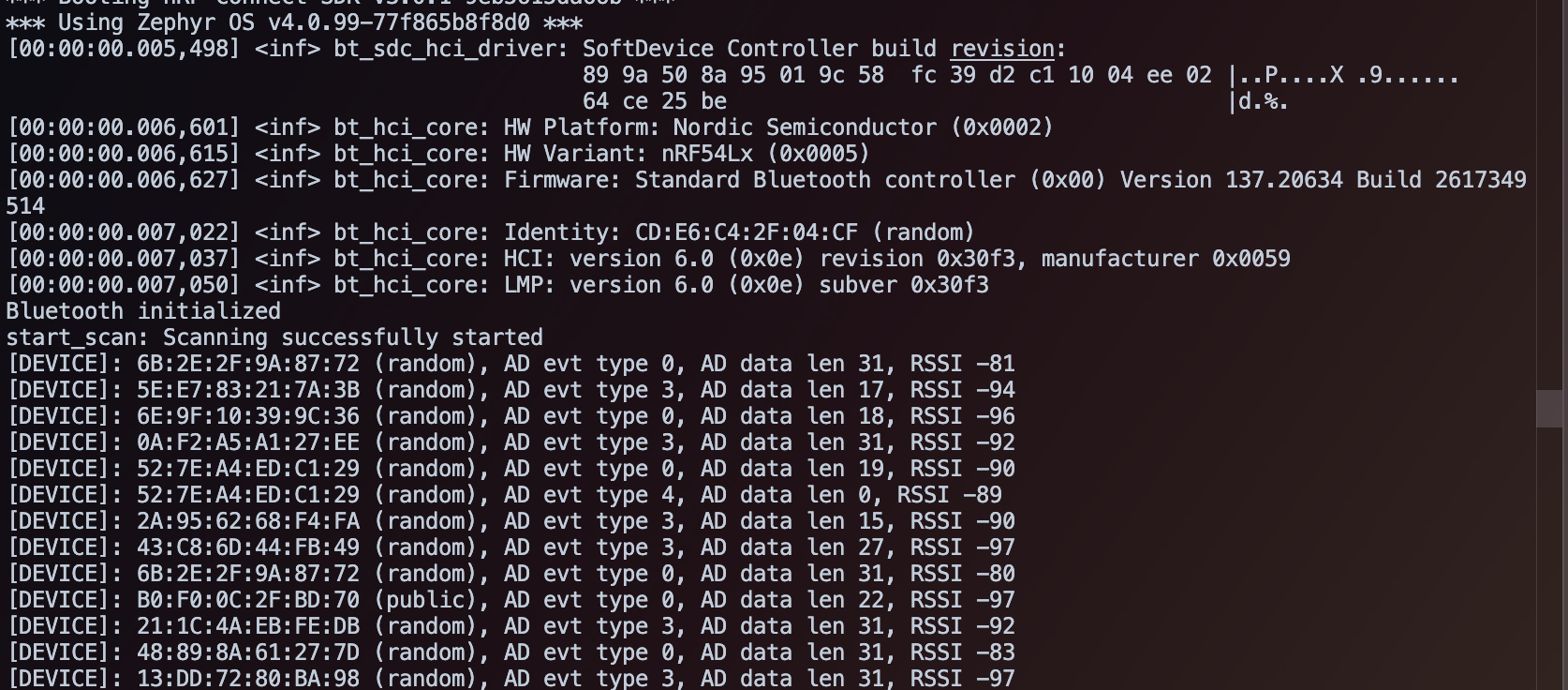 XIAO nRF54L15 gatt