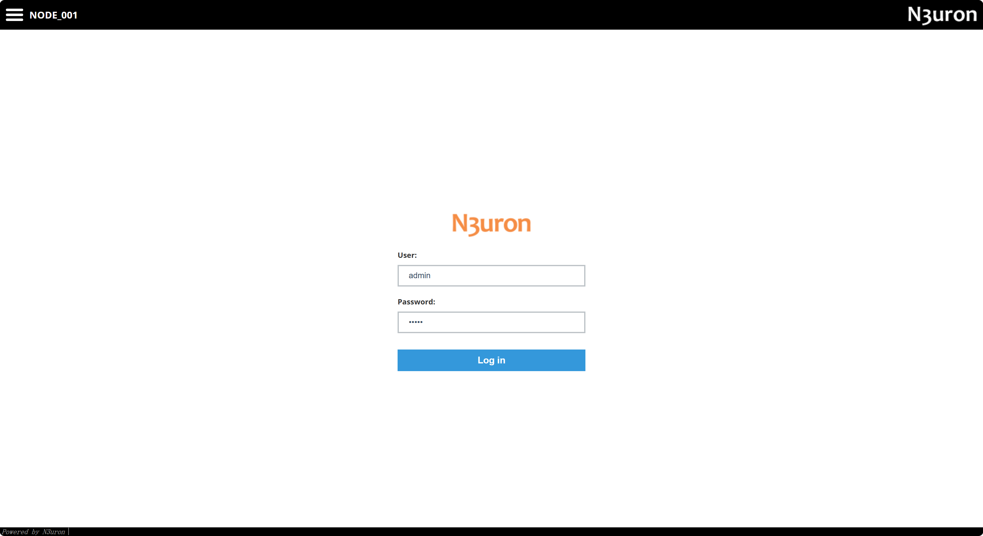 Iniciar sesión en N3uron WebUI con la cuenta de administrador