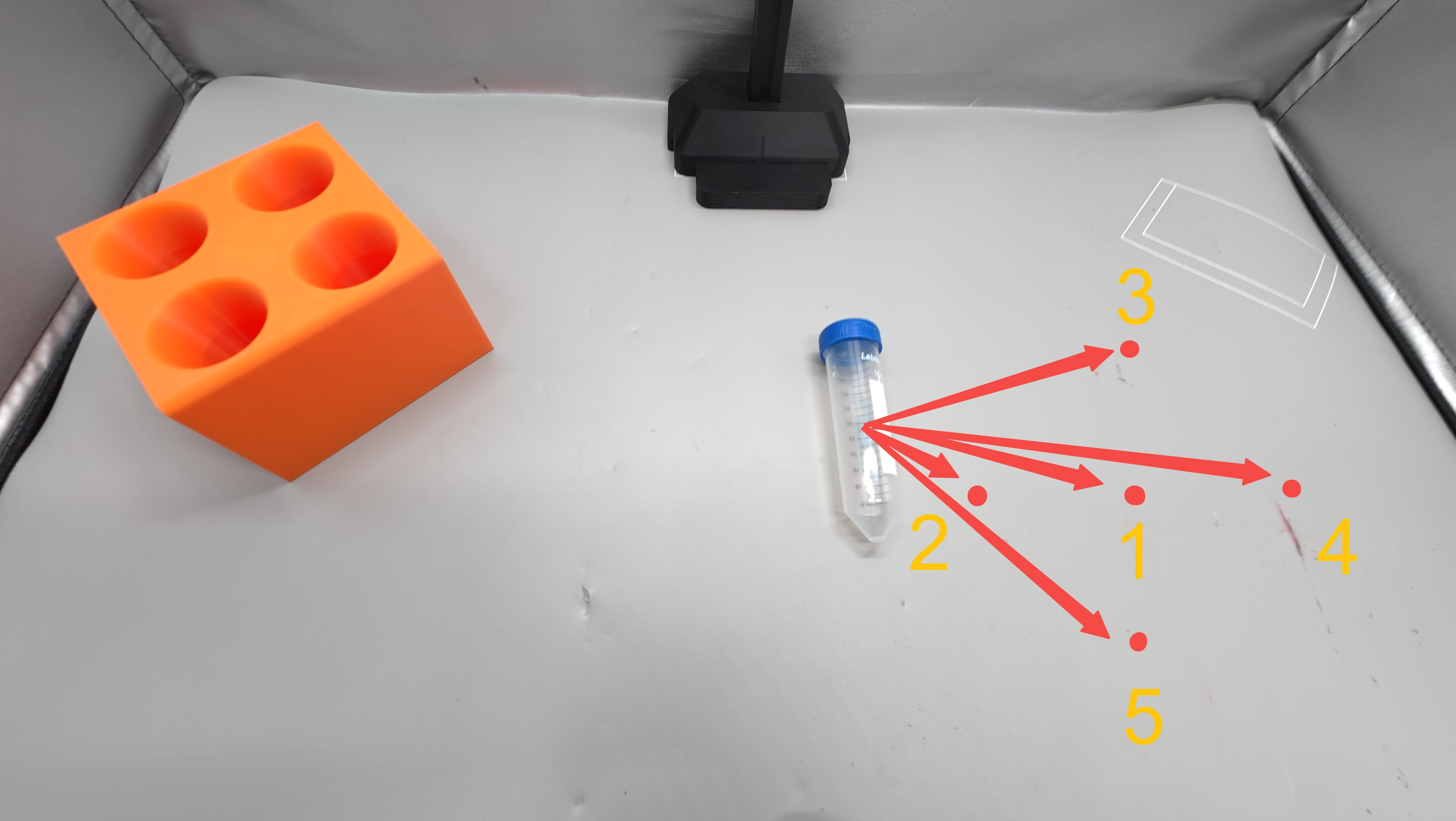 Test tube placement points