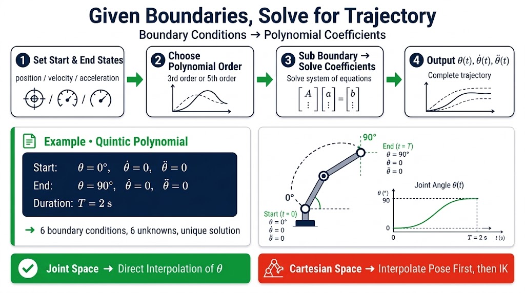 Trajectory from boundary conditions