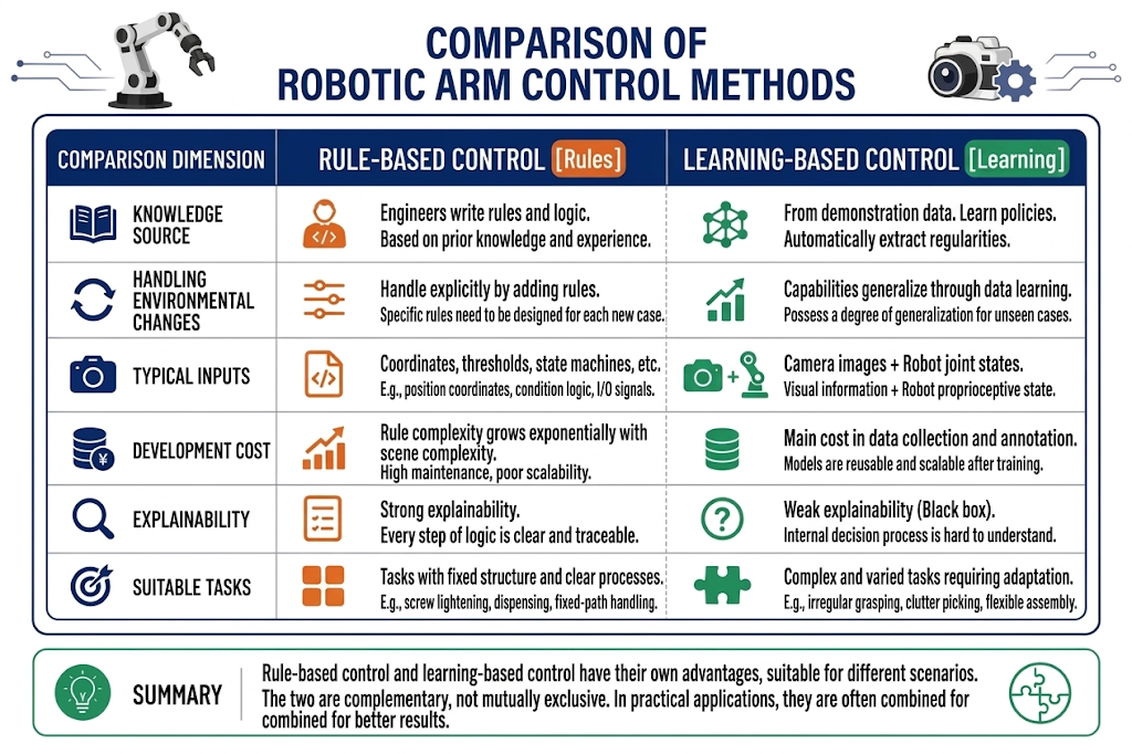 Rule-based control vs. learning-based control