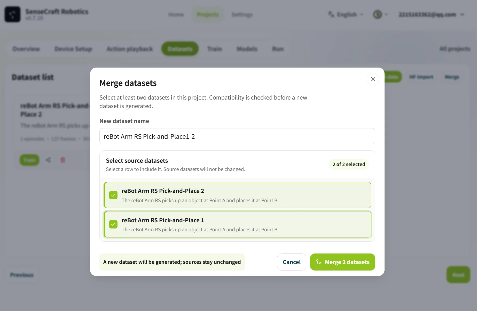 Merge datasets
