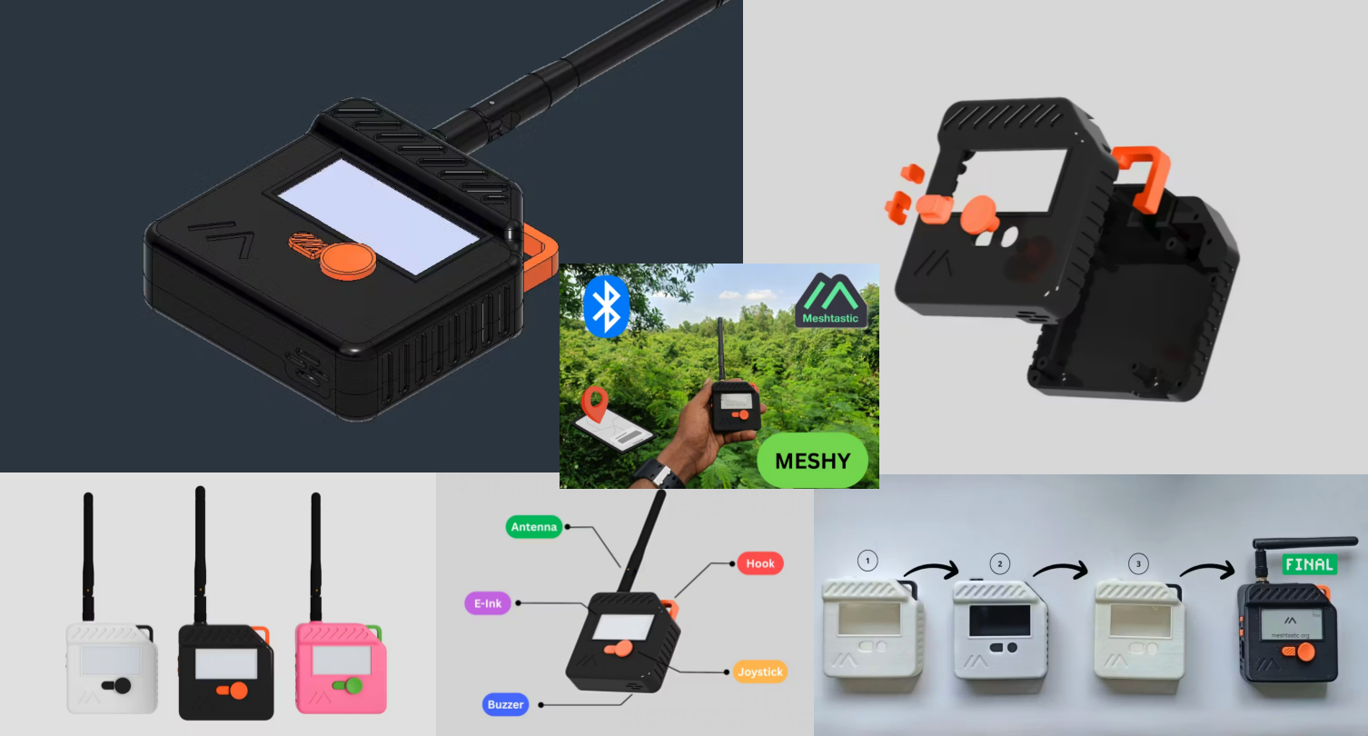 Meshy 3D-printed case for Wio Tracker L1 E-ink